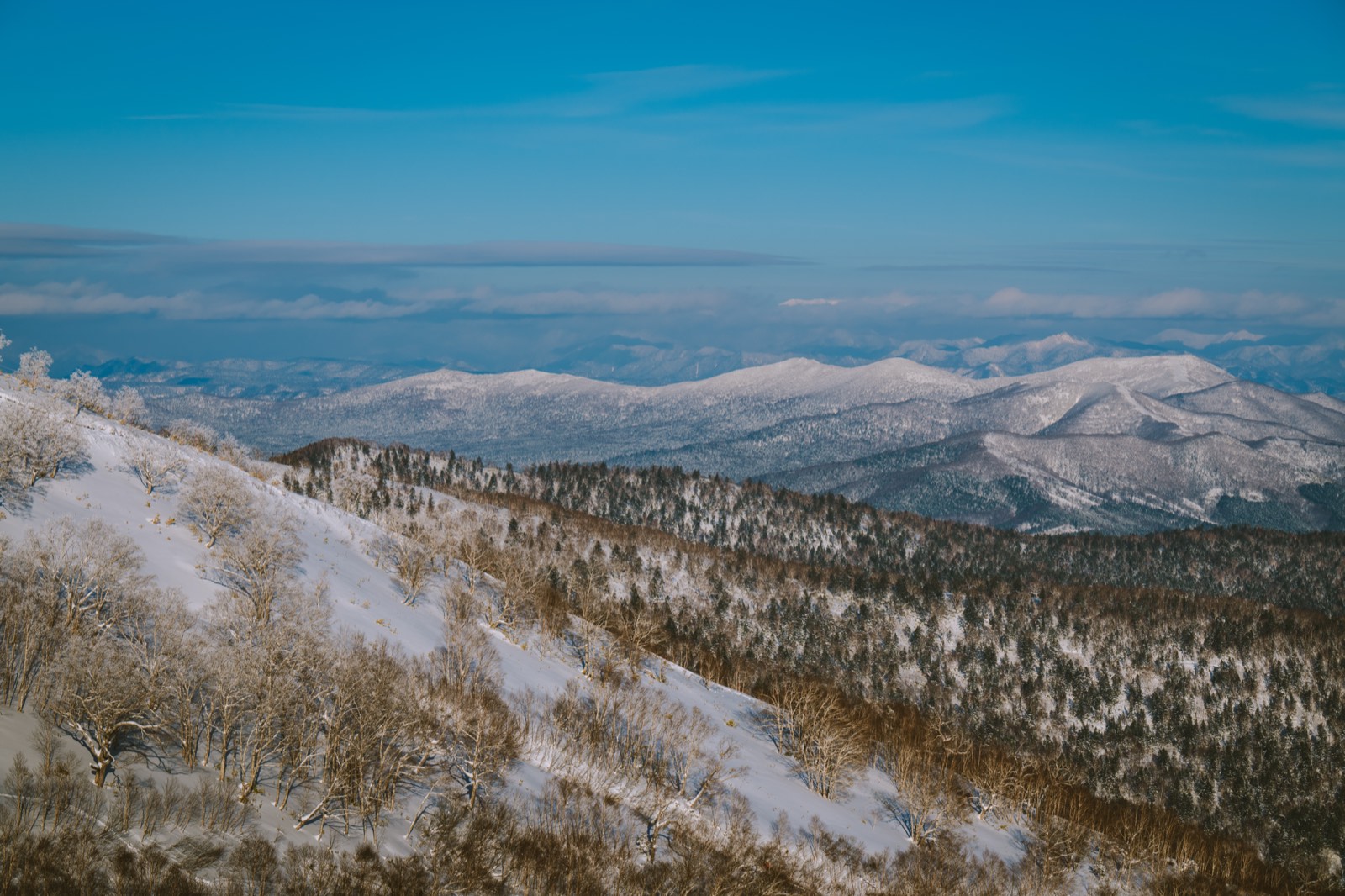 Le montagne innevate dell'Hokkaido